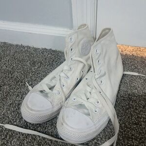converse high tops all white size 6